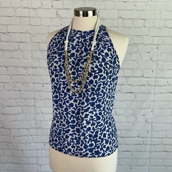 Cynthia Rowley Tops - Cynthia Rowley Blue/White Sleeveless Silk Top SM